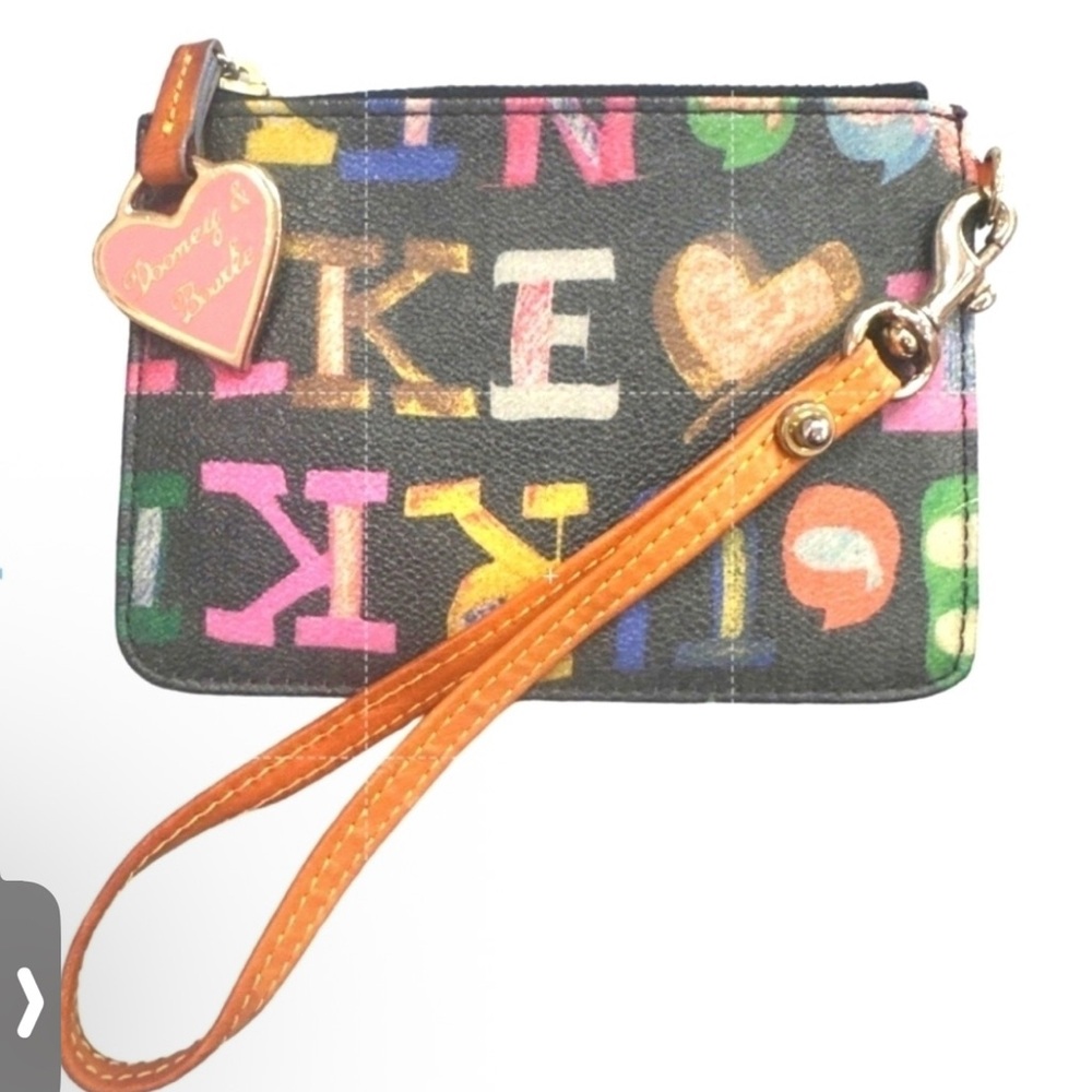 Dooney & Bourke Colorful Letter Wristlet EUC